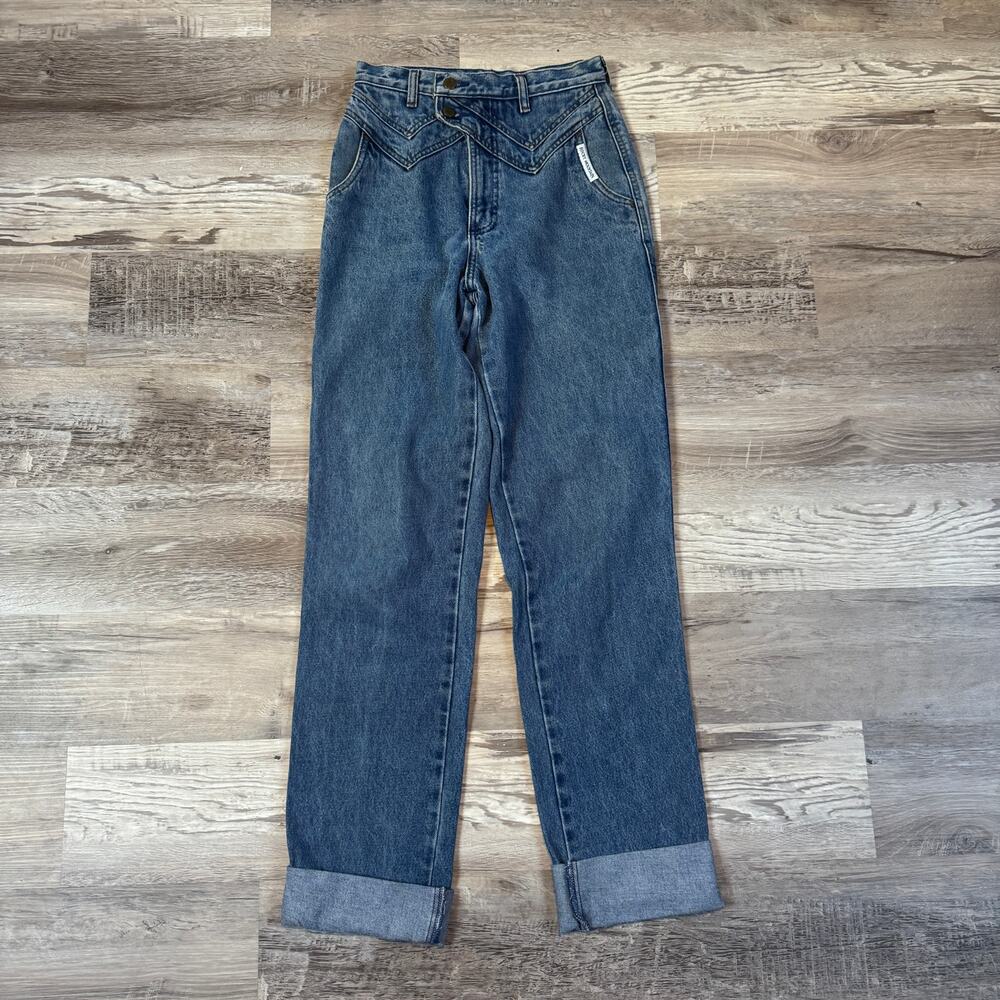 Vintage 90s Rocky Mountain High Rise Western Yoke Jeans Cowgirl Rodeo Denim 5/6